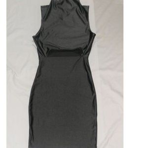 Fitted Silky Charcoal Grey Fashion Nova Mini Dress